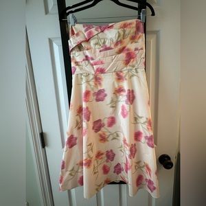 Banana Republic Strapless light pink with flowers size 6 dress